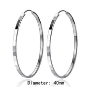 New Fashion18K Gold Plated Hoop Earrings For Women 925 Sterling Silver 2.0mm Fashion Earring 3/4/5/6CM - Luxe Ladies Moda