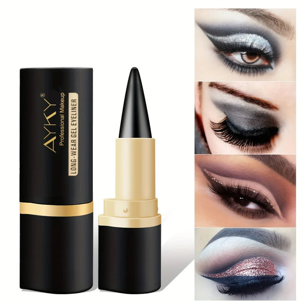 Matte Glitter Waterproof Eyeliner Stick Smudge Proof Black Single Head Solid Eyeliner Balm - Luxe Ladies Moda
