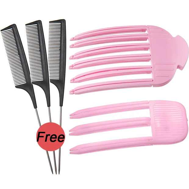 Heatless Hair Care Roots Natural Fluffy Hair Clip with Pointed Tail Comb No Heat Hair Curler Hair Styling Fluffiness Tool - Luxe Ladies Moda