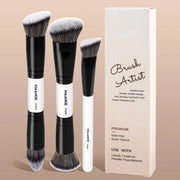 Makeup Brush Set Soft Hair Synthetic Kabuki Brushes Foundation Powder Blending Concealer Eyeshadow Double-ended Brushes