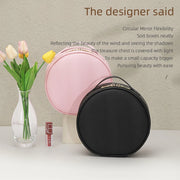 Travel PUMakeup Bag With Led Mirror, Portable Cosmetic Bag With Mirror And Light, Travel Rechargeable Makeup Bag With Led Lights - Luxe Ladies Moda