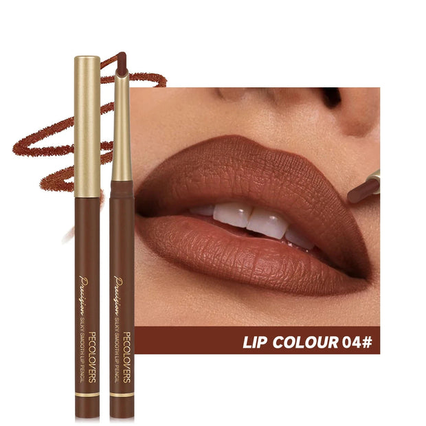 Matte 6-colors Lip Liner Pencil Bevel Design Nib Lip Contour Lipstick Nude Brown Lipstick Pencil Natural Lasting Lipliner Makeup - Luxe Ladies Moda