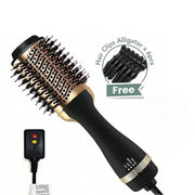 One Step Hair Dryer and Volumiser 1000W Blow Dryer Brush Hot Air Styling Brush Professional Hair Straightener Curler Travel Fri - Luxe Ladies Moda