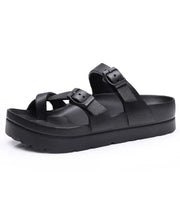 Platform Sandals Comfortable Foam Slides Thick Soles Outdoor Adjustable Buckle Beach Sandals with Arch Support