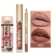 Matte Lipgloss&lip Liner Set 12 Colors Waterproof Luquid Lipstick High Pigmented Long Lasting Waterproof Lips Makeup - Luxe Ladies Moda