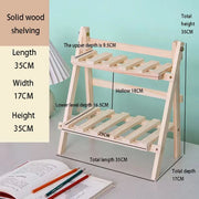 Office minimalist desktop storage rack dormitory desk storage and organization rack double-layer wooden table top storage rack - Luxe Ladies Moda
