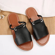 Women's Shoes Square Head Cross Flat Summer Sandals Simple Flip-flops Women Wear Slippers Beach Slippers - Luxe Ladies Moda