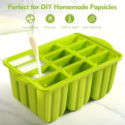 Popsicles Molds, 12 Pieces Silicone Popsicle Molds Easy-Release BPA-free Popsicle Maker Molds Ice Pop Molds Homemade Popsicle - Luxe Ladies Moda