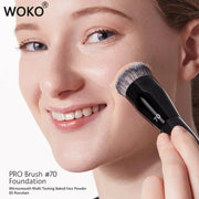Flat Top Foundation Makeup Brushes Flat Angled Synthetic Hair Face Contour Foundation Liquid Cream Bronzer Buffing Makeup Tool - Luxe Ladies Moda