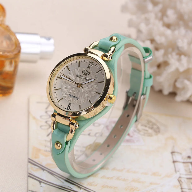 High Quality Women Watch Leather Strap Quartz Watches Ladies Casual Wristwatches Clock