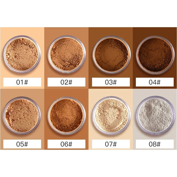 Makeup Loose Setting Powder Matte Mineral Oil-Control Long-Lasting Face Concealer Finishing Bronzer Contour for Black Dark Skin