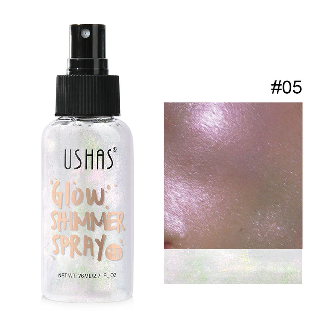 Body highlight spray, quick-drying and non-sticky, liquid glitter highlighter, long-lasting gloss - Luxe Ladies Moda
