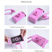 Universal Mobile Phone Holder Extendable Neck Hanging Selfie Stick Rack Adjustable 360°Free Rotating Mount Holder