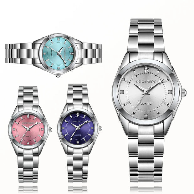Elegant Women Watch Luxury Ladies Fashion Brand Wristwatch Quartz Movement Stainless Steel Gift for Female Girlfriend - Luxe Ladies Moda