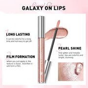 QIBEST shimmer lip gloss beauty girl diamond glitter lip tint waterproof long lasting 6 colors gray flash liquid lipstick makeup - Luxe Ladies Moda