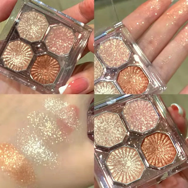 Eye Shadow Palette Mini Makeup Cosmetics Travel Size Cute Glitter Nude Eyeshadows Women Cheap Korean Glitters for the Eyes Gift - Luxe Ladies Moda