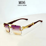 Rimless Sunglasses Women Trendy Luxe Fashion Sunglasses Vintage Glasses - Luxe Ladies Moda