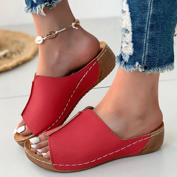 Women Shoes Sandals Summer Party Walking Shoes Slip On Sandals Ladies Wedge Shoes Woman Casual Female Footwear Slippers Woman - Luxe Ladies Moda