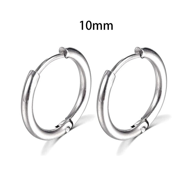 Simple Stainless Steel Small Hoop Earrings for Women - Luxe Ladies Moda