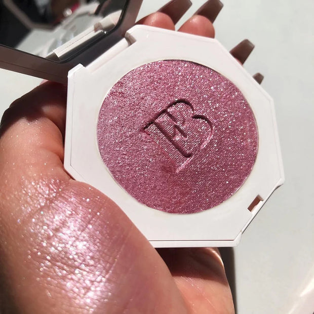 3D Baby Pink Shimmering Body Highlighter Palette - Smooth Glitter Powder for Face Contouring" - Luxe Ladies Moda