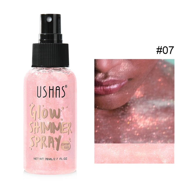 Body highlight spray, quick-drying and non-sticky, liquid glitter highlighter, long-lasting gloss - Luxe Ladies Moda
