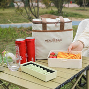 Portable lunch bag food insulated box Waterproof shoulder strap insulated box, hand-held lunch box bag, fresh aluminum DH - Luxe Ladies Moda