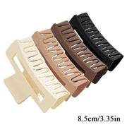 4pcs Hair Claw Simple Style Solid Color Hollow Shark Claw Back Head Hair Clip Large Hair Claw Hair Accessori - Luxe Ladies Moda