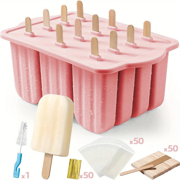 Popsicles Molds, 12 Pieces Silicone Popsicle Molds Easy-Release BPA-free Popsicle Maker Molds Ice Pop Molds Homemade Popsicle - Luxe Ladies Moda