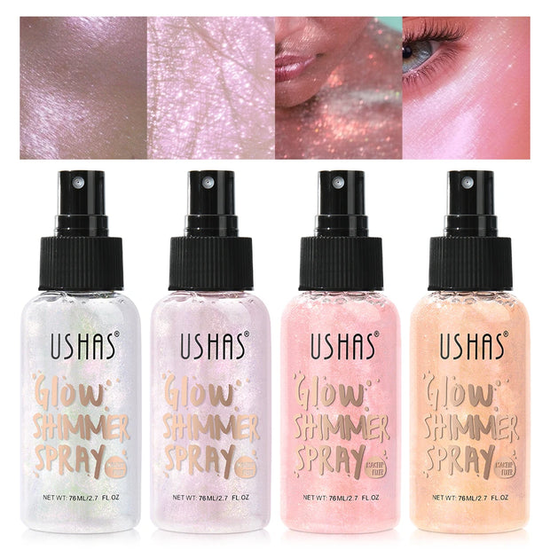 Body highlight spray, quick-drying and non-sticky, liquid glitter highlighter, long-lasting gloss - Luxe Ladies Moda