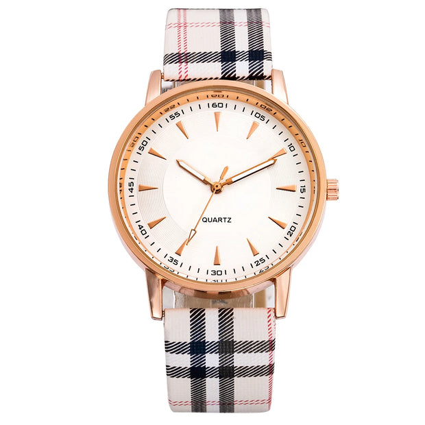 Fashion Casual Women's Quartz Watches Black White Dial Analog Ladies Wristwatch Leather Strap Simple Female Clock Gift for Women - Luxe Ladies Moda