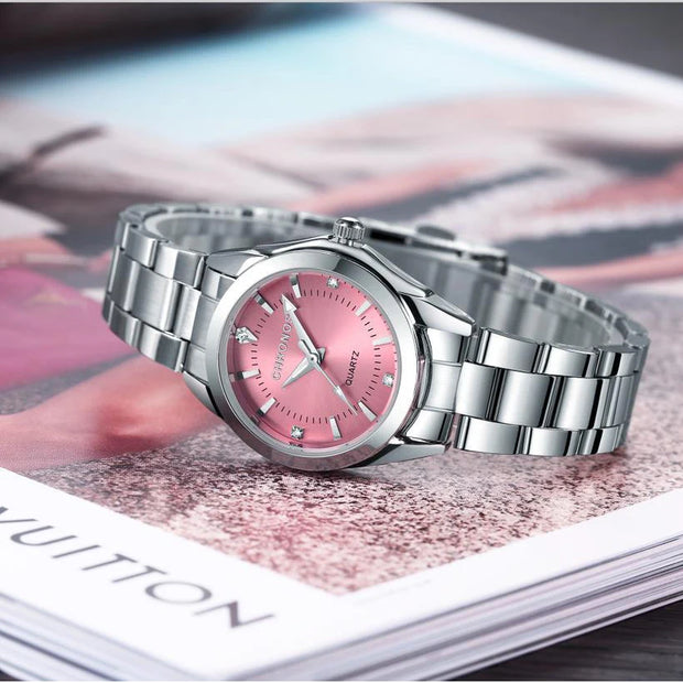 Elegant Women Watch Luxury Ladies Fashion Brand Wristwatch Quartz Movement Stainless Steel Gift for Female Girlfriend - Luxe Ladies Moda