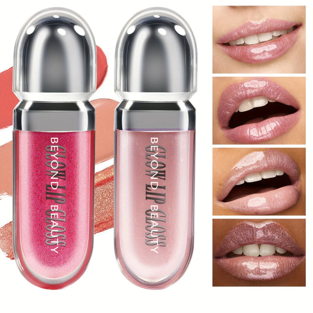 Beauty Moisturizing Lip Gloss with Shimmer - Hydrating Liquid Lip Shine Oil for Adult, Nourishing 3D Effect, Long-Lasting - Luxe Ladies Moda