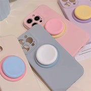 Cute Macaron Silicone Round Magnetic Holder Grip Tok Griptok Phone Stand Holder Support For iPhone 15 For Pad Magsafe Smart Tok - Luxe Ladies Moda