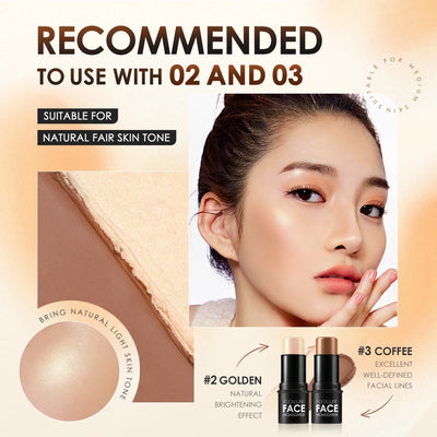 FOCALLURE Waterproof Shimmer Face Bronzer Highlighters Glitter Corrector Contour Illuminator Stick Creamy Blush Makeup Cosmetics - Luxe Ladies Moda