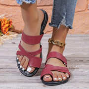 Women's Shoes Square Head Cross Flat Summer Sandals Simple Flip-flops Women Wear Slippers Beach Slippers - Luxe Ladies Moda