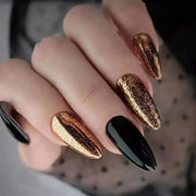 24pcs Detachable Almond French False Nails DIY Glitter Design Press on Nails Fake Nials DIY Manicure Nail Tips - Luxe Ladies Moda