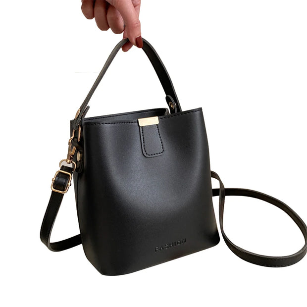Women PU Leather Handbag Casual Tote Bag Lady Messenger Shoulder Bag Brand Design Female Totes Bolsa Black - Luxe Ladies Moda