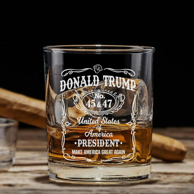 1/2/4PCS Trump Whiskey Glass Wine Glass Lasers Engraved Presidency Glasses Right Wing,Glassware for Drinking,Conservative Gift - Luxe Ladies Moda