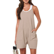Jumpsuits For Women Summer Casual Sleeveless Adjustable Shoulder Strap Loose Rompers Women's Fashion Comfy Overalls Pants Shorts - Luxe Ladies Moda