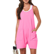 Jumpsuits For Women Summer Casual Sleeveless Adjustable Shoulder Strap Loose Rompers Women's Fashion Comfy Overalls Pants Shorts - Luxe Ladies Moda