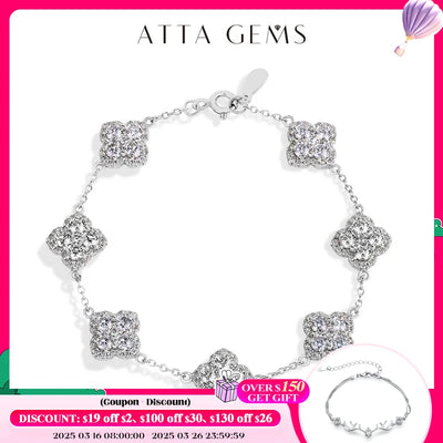 Full Moissanite Diamond Bracelet DVVS1 For Women 925 Sterling Silver Gold Plated Lucky Engagement Wedding  Jewelry Gift
