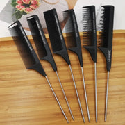 Professional Hair Tail Combs Stainless Steel Salon Cut Styling Comb Spiked Hair Care Styling Tools Barber Accessories Fine Teeth - Luxe Ladies Moda
