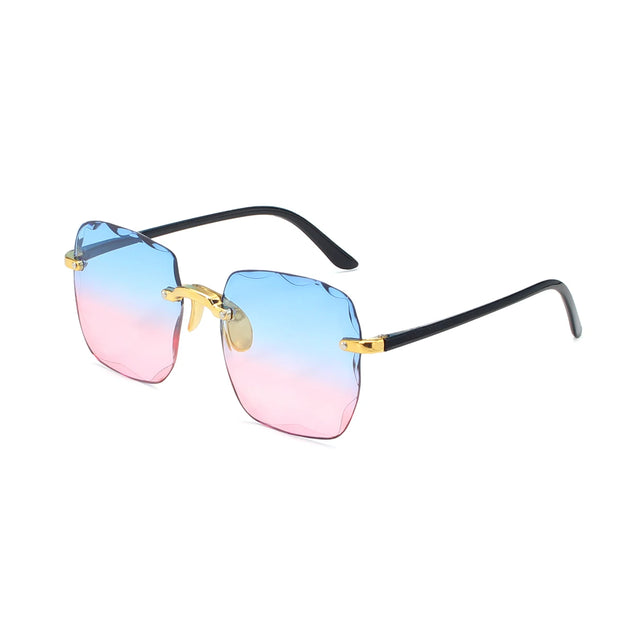 Sunglasses For Women ladies Rimless Sun glasses Diamond cutting Lens Brand Designer Ocean Shades Vintage female glasses eyewear - Luxe Ladies Moda