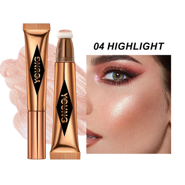 Air cushion, powder blusher, high gloss stick, makeup liquid, rouge, 6 colors optional - Luxe Ladies Moda