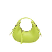 Textured Mini Half Moon Bag 2024 Chic Versatile Soft Leather Lipstick Handbags Girl's Cute Purse