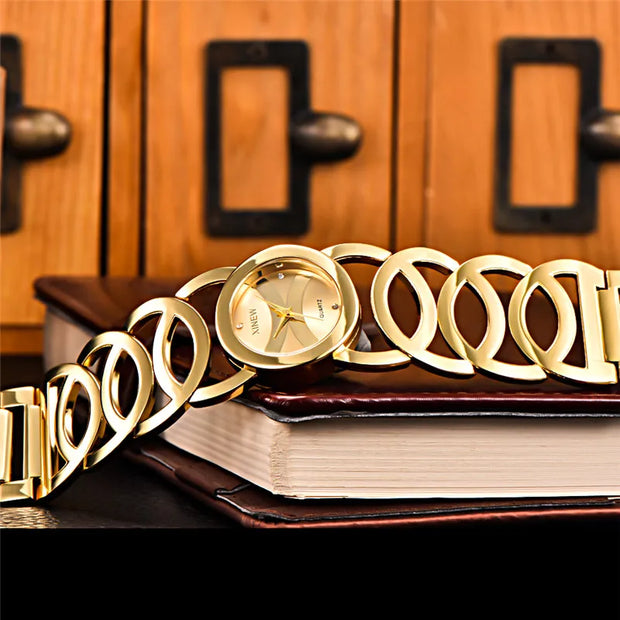 Women Watches Ladies Casual Golden Quartz Bracelets Watch - Luxe Ladies Moda