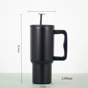 40 Oz Insulated Mug with Handle and Flip Top Straw Reusable Stainless Steel Water Bottle - Luxe Ladies Moda