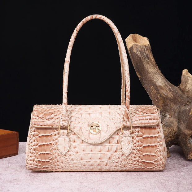 Multicolor Crocodile Pattern Fashion Handheld Stick Bag Large Capacity One Shoulder Underarm Bag Women's Luxury Handbag - Luxe Ladies Moda