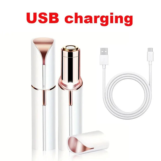 Portable Lipstick Shaped Electric Hair Remover For Women Painless And Effective Facial Hair Removal Home Razor Shaver Tool - Luxe Ladies Moda