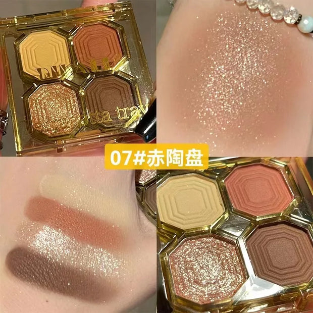 Eye Shadow Palette Mini Makeup Cosmetics Travel Size Cute Glitter Nude Eyeshadows Women Cheap Korean Glitters for the Eyes Gift - Luxe Ladies Moda